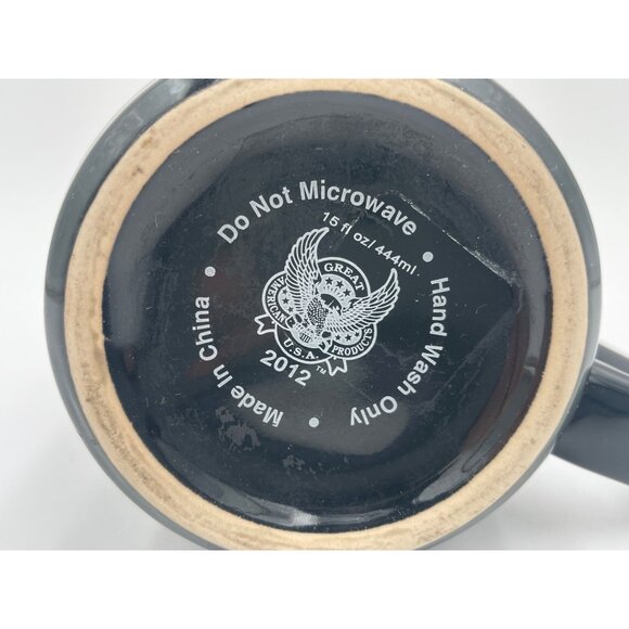 Denver Broncos Black Ceramic Mug 16 Oz With Embossed Logo - Picture 4 of 4